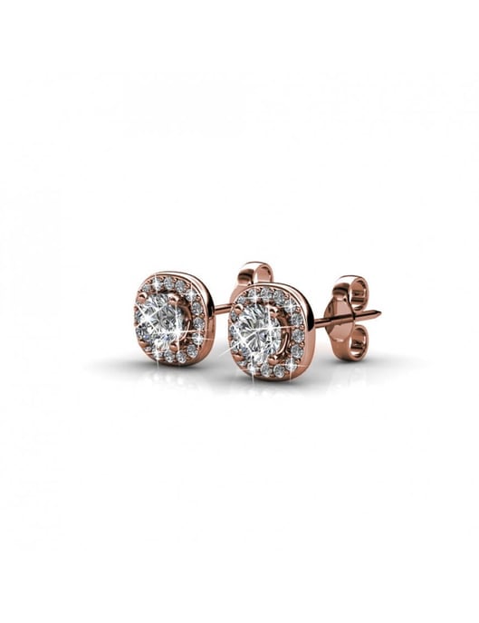 Cushy Earrings - Rose Gold and Crystal - Image 3