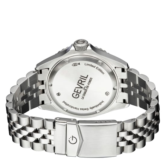 Gevril Men's Wall Street 4954B Swiss Automatic GMT, SW330 Movement Luminous Date Stainless Steel Watch - Image 2
