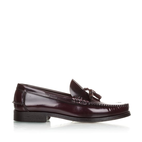 Men's Leather Moccasins With Tassels Elegant And Comfortable Classic Shoes in Burgundy