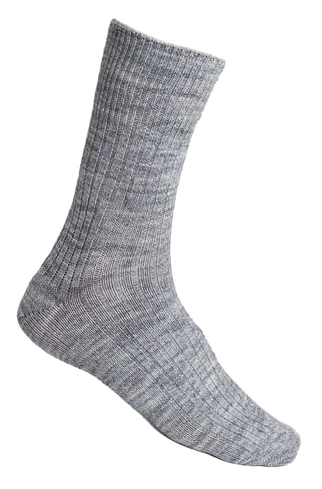 Womens Alpaca Socks for Winter | Steven | Ladies Crew Boot Socks - Light Grey - Image 1