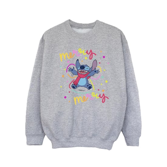 Disney Girls Lilo & Stitch Merry Rainbow Sweatshirt (Sports Grey)