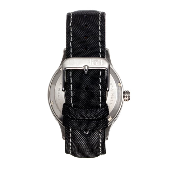 Reign Henry Automatic Canvas-Overlaid Leather-Band Watch w/Date