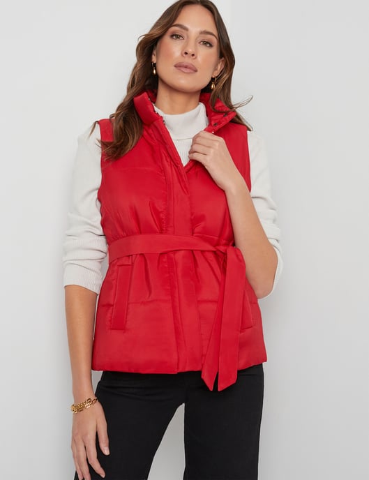 Womens Katies Belted Puffer Vest