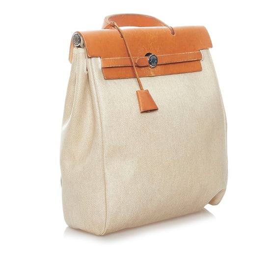 Vintage Hermes Herbag Canvas Backpack Brown - Image 2