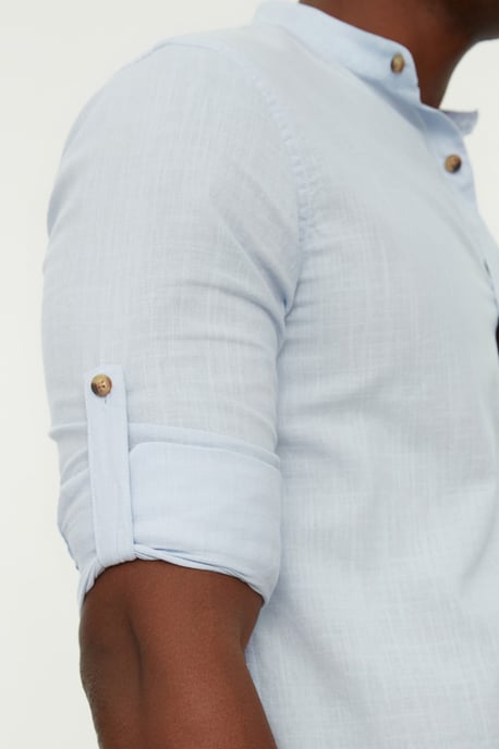 Trendyol Men's Mandarin collar  Plain Woven Shirt - Image 4