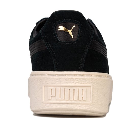 Women's Puma Suede Platform Mono Satin Trainers in Black - Image 6