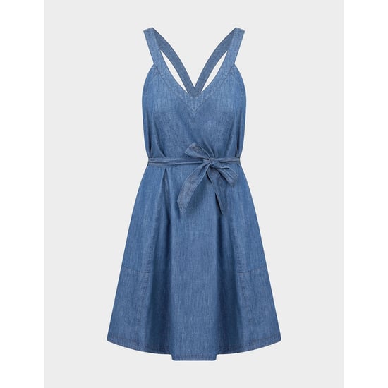 Women's Armani Belt Flare Denim Dress in Denim - Image 1