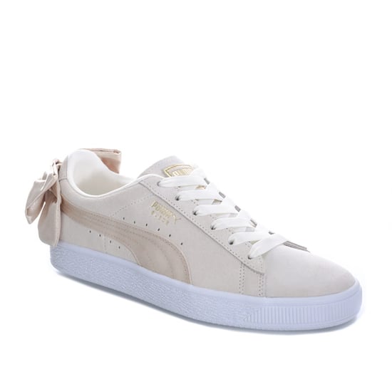 Women's Puma Suede Bow Varsity Trainers in Off White