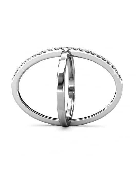 X Duo Ring - Silver och kristall - Image 3