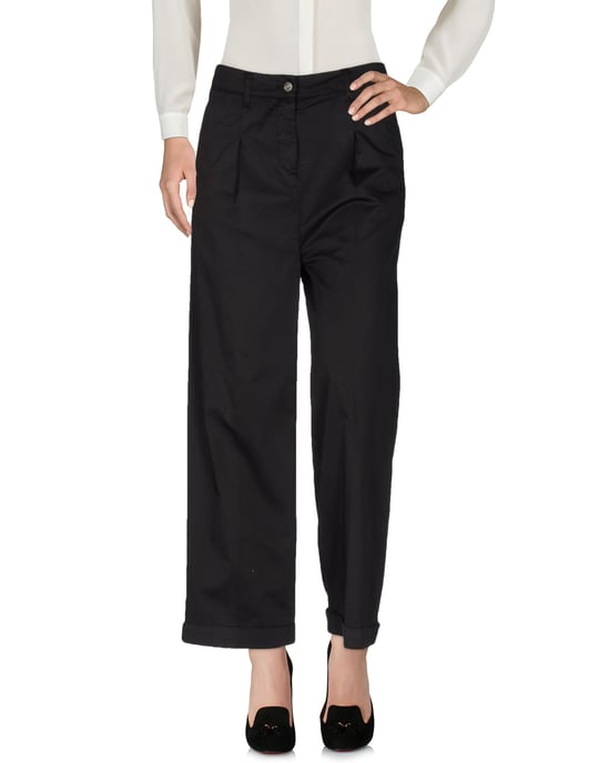 Manila Grace Black Cotton Trousers