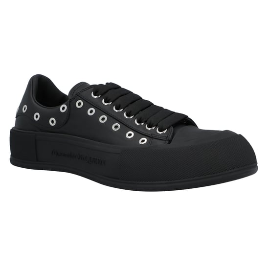 Alexander McQueen Men's Deck Plimsoll in Black/silver - Image 5
