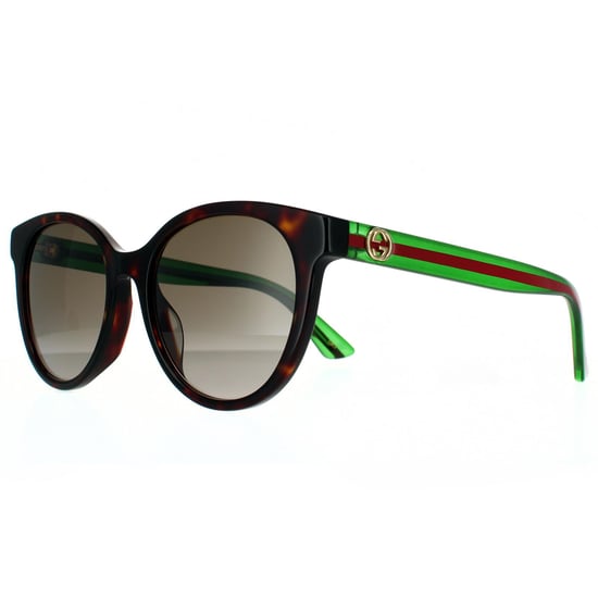 Gucci Round Womens Havana With Green and Red Brown Gradient Sunglasses