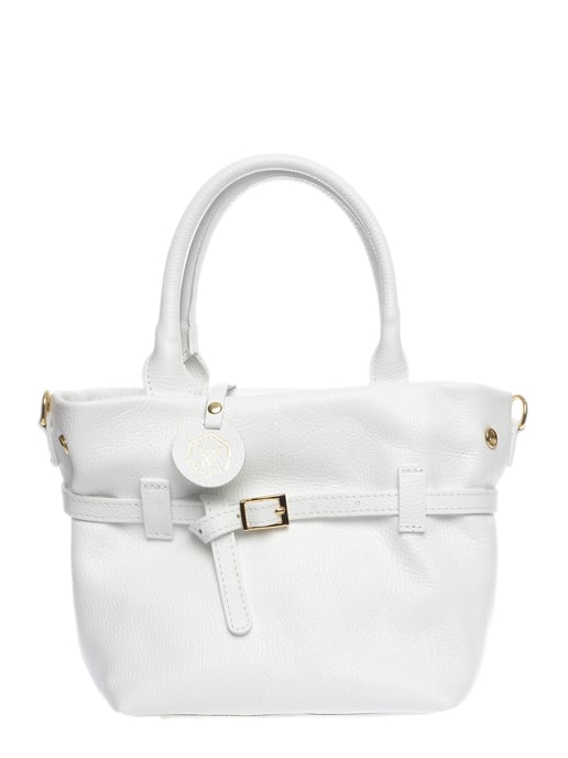 Luisa Vannini Wit Rundleer Tas - Image 1