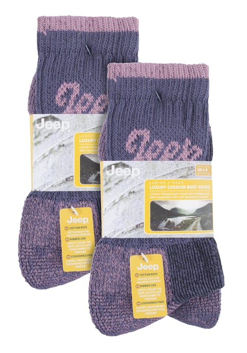JEEP 6 paar katoenen ademende wandelsokken voor dames - Paarse Roos - Image 2