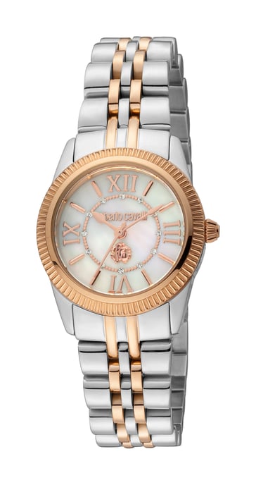 RC5L035M0105 Roberto Cavalli Womens Quartz White MOP Stainless Steel 5 ATM 28 mm Watch