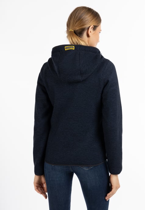 Schmuddelwedda Gebreide fleece jas Dames marine gem - Image 4