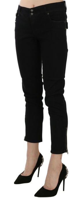 John Galliano Vrijetijdspantalon, zwart, met midden taille en geknipte zoom. - Image 3