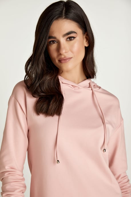 Pink Hooded Mini Dress