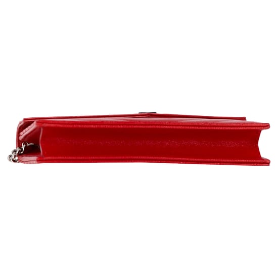 Saint Laurent Classic Cassandre Matelassé Wallet On Chain Bag in Red Leather - Image 4