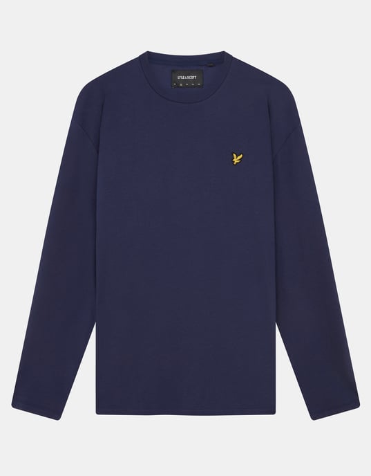Lyle & Scott Plain Long Sleeve T-Shirt in Navy - Image 5