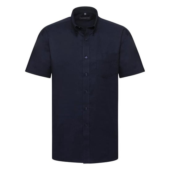 Russell Collectie Heren Korte Mouw Easy Care Oxford Shirt (Heldere marine) - Image 1