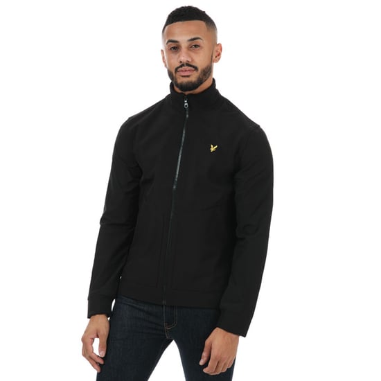 Men's Lyle And Scott Funnel Neck Softshell Jacket in Black - Image 1