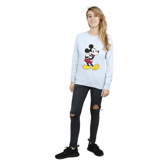 Disney Womens/Ladies Classic Mickey Mouse Sweatshirt (Heather Grey) - Image 6