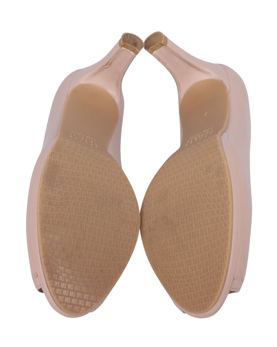 Stuart Weitzman Peep Toe Pumps in Pink Leather - Image 5