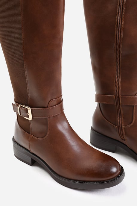 Wheres That From Womens 'Bode' Knee High Boots With Buckle Detail