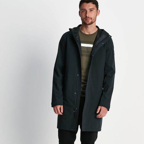 Glenton Mens Long Waterproof Jacket Black