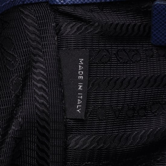 Prada Stor Galleria Handväska i Blå Saffiano Läder - Image 6