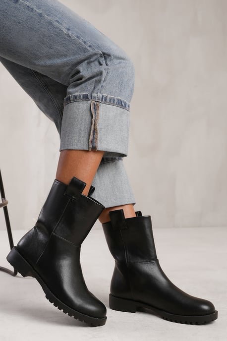 Wheres That From Womens 'Winter' Wide Fit Mid Calf Boot With Stitching Detail