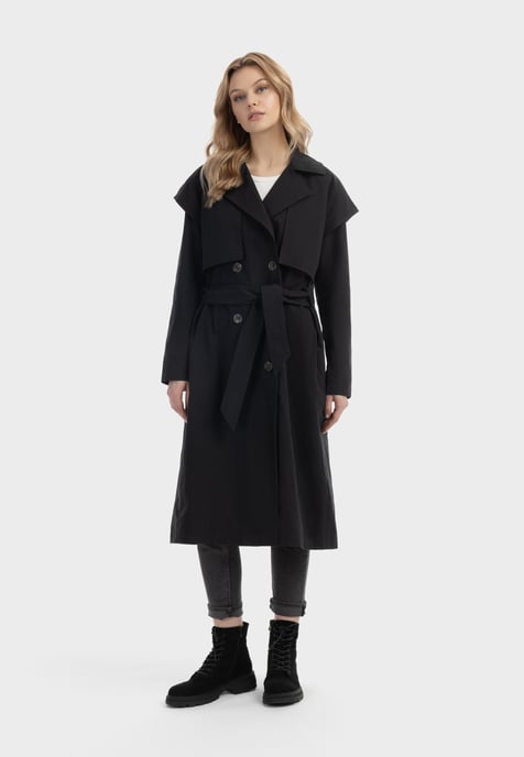 Dreimaster Trenchcoat Dames zwart - Image 2