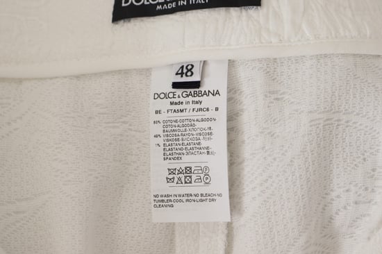 Dolce & Gabbana White High Waist Culotte Cotton Women's Shorts - Image 6