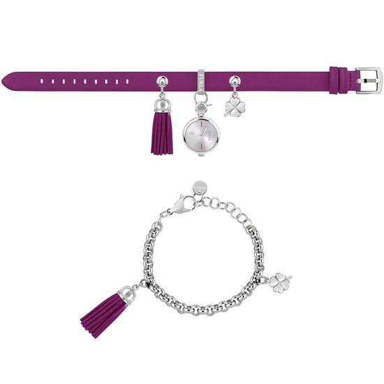 Furla Women's White Dial Chain Calfskin Leather Set Watch - Image 1