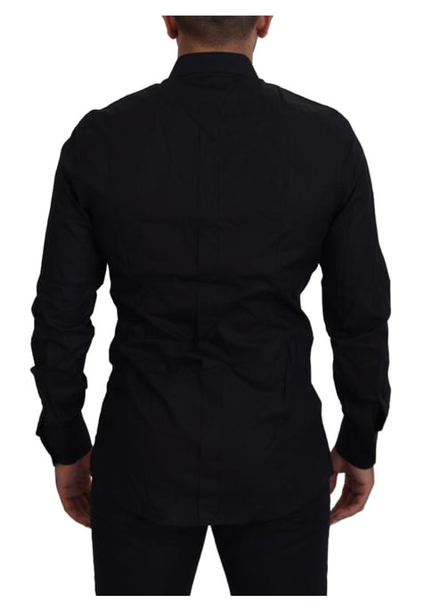 Dolce & Gabbana Men's Black Gold Crown Slim Fit Dress Formal Shirt - Image 2