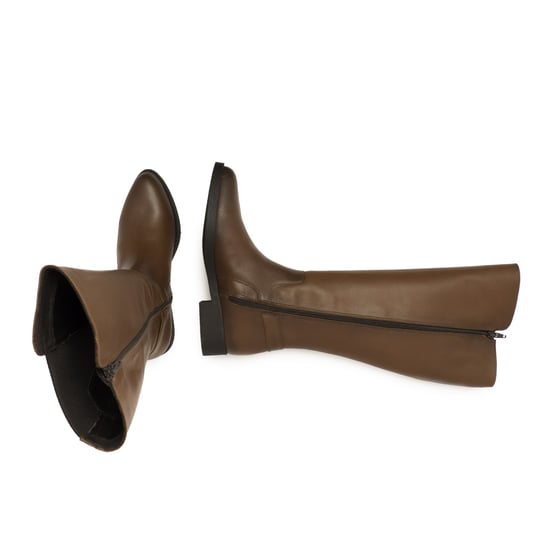 Leather High Boot Heel