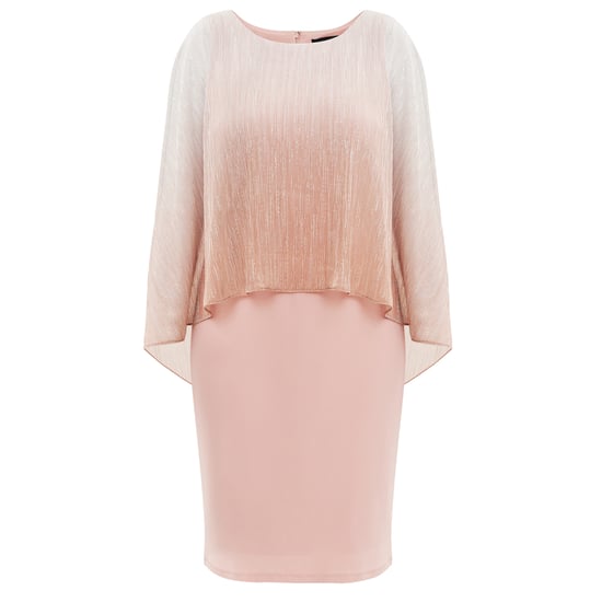 Shyla Foil Cape Chiffon Cocktail Dress