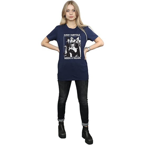 Disney Womens/Ladies Every Fairy Tale Needs A Villain Cotton Boyfriend T-Shirt (Navy Blue) - Image 3