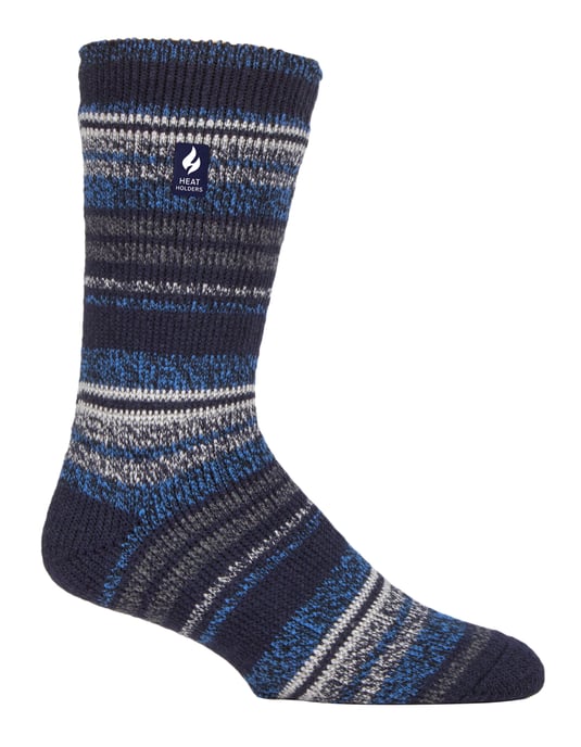 Värmehållare - Extra tjocka termosockor för herrar för vintern | Varma fluffiga fleeceisolerade strumpor | Gåvor till män - Marinblå (Bari) - Image 1