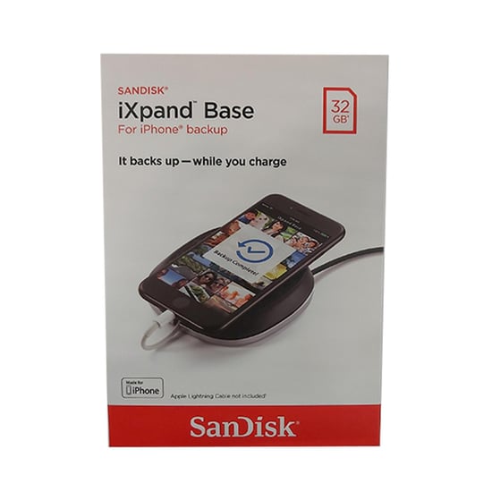 SanDisk iXpand Base for iPhone/iPad Charging and Backup, 32 GB, Black