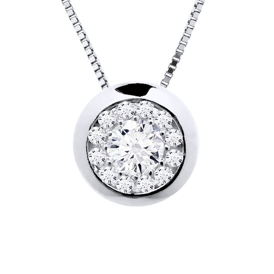 DIADEMA - Necklace with Diamonds - White Gold - Venetian Chain