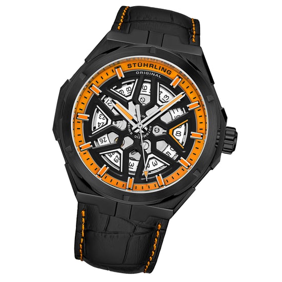 Svart och orange Gio Swiss Automatisk 44 mm Skelett - Image 2