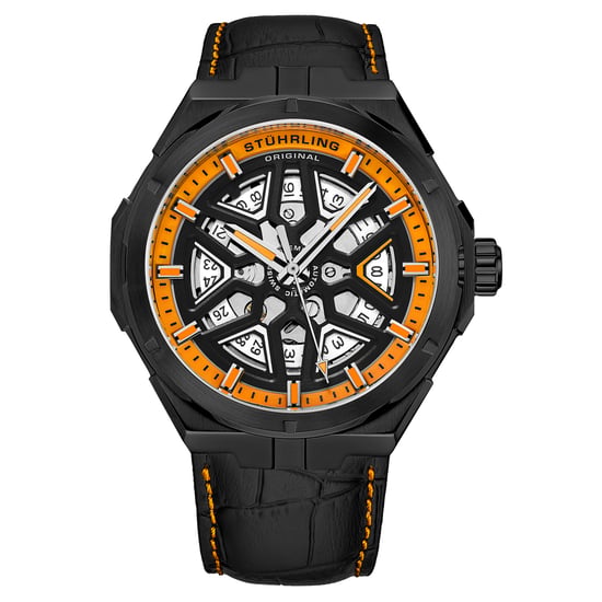 Svart och orange Gio Swiss Automatisk 44 mm Skelett - Image 1