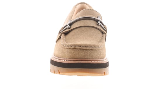Clarks Womens Flat Shoes Orianna Bit Leather Slip On beige - Image 3