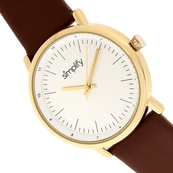 Simplify The 6200 Leather-Strap Watch