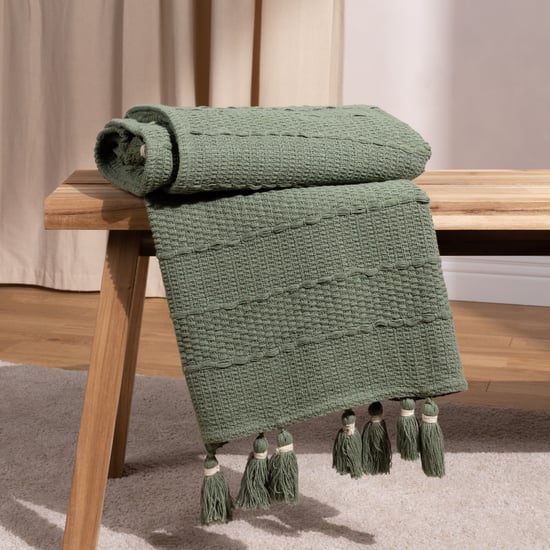 Yard Caliche Woven Textured Tasselled Throw