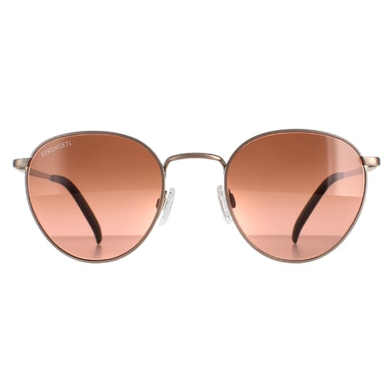 Serengeti Round Unisex Brushed Bronze Mineral Polarized Drivers Gradient Hamel