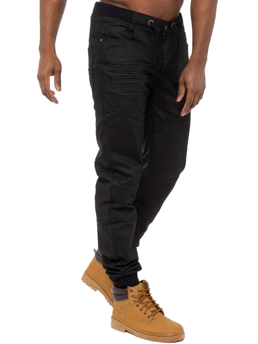 Enzo| Heren Denim Jogger Jeans - Zwart - Image 3