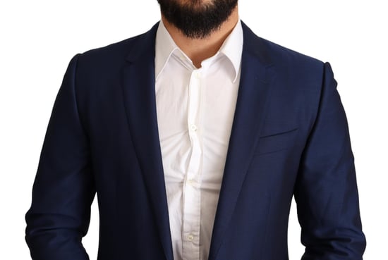 Dolce & Gabbana Heren Navy Blauw Slim Fit Jasje MARTINI Blazer - Image 4